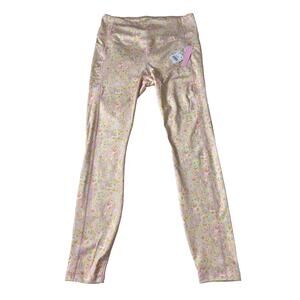 Kinsie Women’s Bubblegum Paisley Pocket Performance Leggings sz Lg NWT